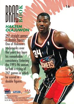 1996 SkyBox USA #16 Hakeem Olajuwon Back