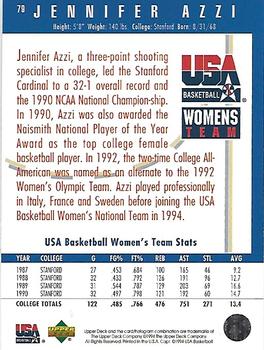 1994 Upper Deck USA - Gold Medal #79 Jennifer Azzi Back