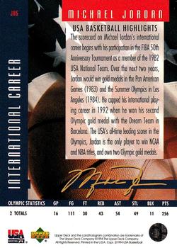 1994 Upper Deck USA - Michael Jordan's Highlights #JH5 Michael Jordan Back