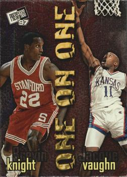 1997 Press Pass - One On One #8 Jacque Vaughn / Brevin Knight Front