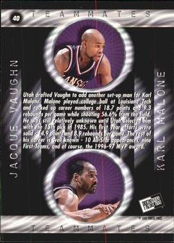 1997 Press Pass Double Threat #40 Jacque Vaughn / Karl Malone Back