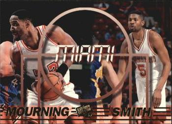 1997 Press Pass Double Threat #44 Charles Smith / Alonzo Mourning Front