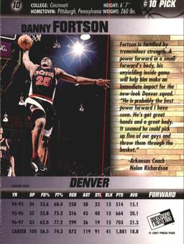 1997 Press Pass Double Threat - Silver #10 Danny Fortson Back