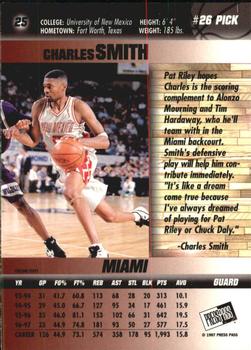 1997 Press Pass Double Threat - Silver #25 Charles Smith Back
