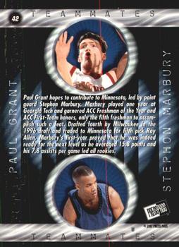 1997 Press Pass Double Threat - Silver #42 Paul Grant / Stephon Marbury Back