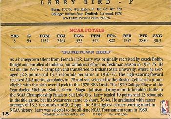 1993 Action Packed Hall of Fame #18 Larry Bird Back