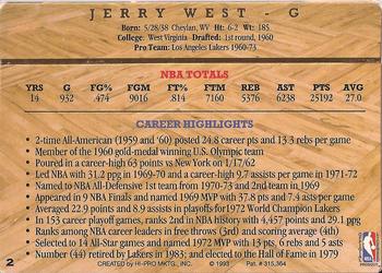 1993 Action Packed Hall of Fame #2 Jerry West Back