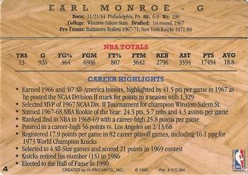 1993 Action Packed Hall of Fame #4 Earl Monroe Back