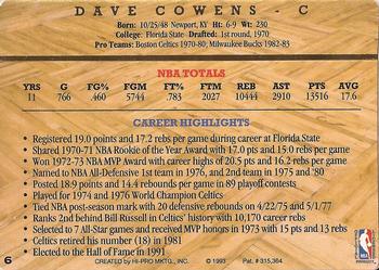 1993 Action Packed Hall of Fame #6 Dave Cowens Back