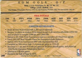 1993 Action Packed Hall of Fame #28 Tom Gola Back