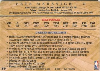 1993 Action Packed Hall of Fame #39 Pete Maravich Back