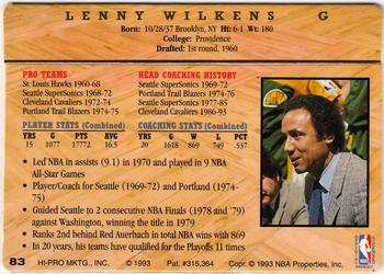 1993 Action Packed Hall of Fame #83 Lenny Wilkens Back