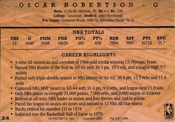 1993 Action Packed Hall of Fame #24 Oscar Robertson Back