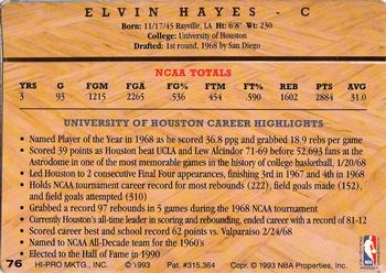 1993 Action Packed Hall of Fame #76 Elvin Hayes Back
