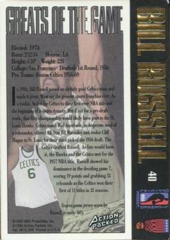 1995 Action Packed Hall of Fame - Autographs #40 Bill Russell Back