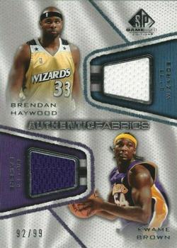 2007-08 SP Game Used - Authentic Fabrics Dual #AFD-HB Kwame Brown / Brendan Haywood Front