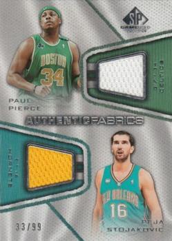 2007-08 SP Game Used - Authentic Fabrics Dual #AFD-PS Paul Pierce / Peja Stojakovic Front