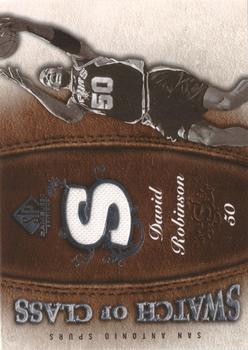 2007-08 SP Game Used - Swatch of Class #SC-DR David Robinson Front