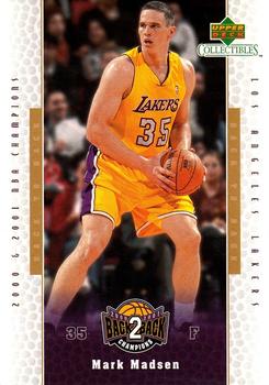 2001 Upper Deck Los Angeles Lakers Back2Back Champions #LA9 Mark Madsen Front