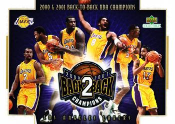 2001 Upper Deck Los Angeles Lakers Back2Back Champions #NNO NBA Championship Commemorative Front
