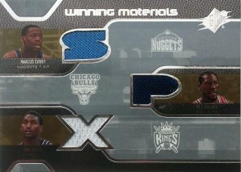 2007-08 SPx - Winning Materials Triples #WMT-CAW Marcus Camby / Ron Artest / Ben Wallace Front