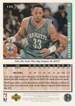 1994-95 Collector's Choice German #133 Alonzo Mourning Back