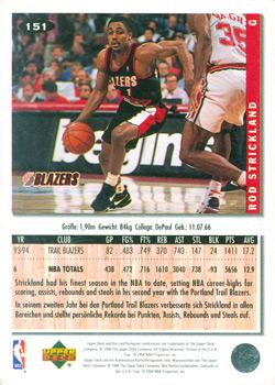 1994-95 Collector's Choice German #151 Rod Strickland Back