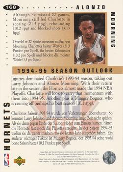 1994-95 Collector's Choice German #168 Alonzo Mourning Back