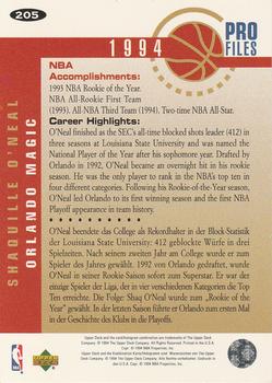 1994-95 Collector's Choice German #205 Shaquille O'Neal Back