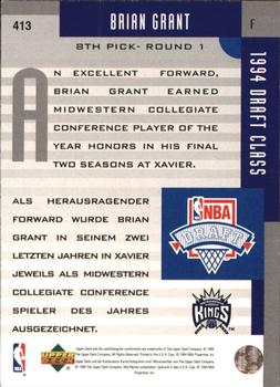1994-95 Collector's Choice German #413 Brian Grant Back