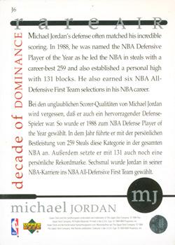 1994-95 Collector's Choice German - Michael Jordan Rare Air Decade of Dominance #J6 Michael Jordan Back