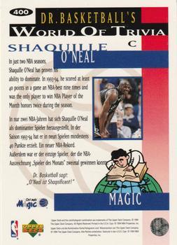 1994-95 Collector's Choice German - Gold Signatures #400 Shaquille O'Neal Back