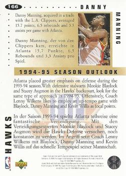 1994-95 Collector's Choice German - Gold Signatures #166 Danny Manning Back
