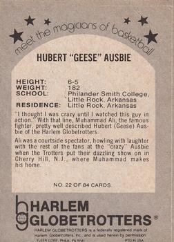1971 Fleer Harlem Globetrotters #22 Geese Ausbie Back