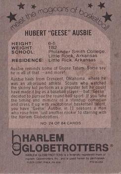 1971 Fleer Harlem Globetrotters #24 Geese Ausbie Back