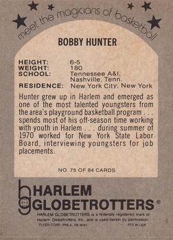 1971 Fleer Harlem Globetrotters #75 Bobby Hunter Back
