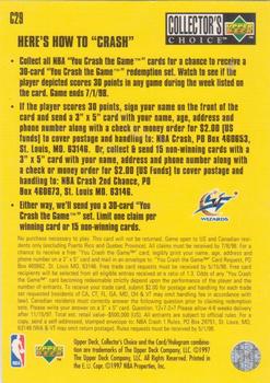 1997-98 Collector's Choice European - You Crash the Game #C29 Chris Webber Back