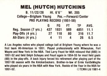 1981 TCMA #4 Mel Hutchins Back