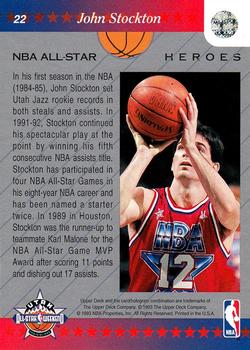 1992-93 Upper Deck NBA All-Stars #22 John Stockton Back