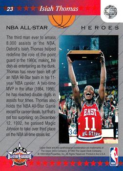 1992-93 Upper Deck NBA All-Stars #23 Isiah Thomas Back