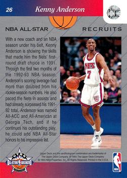 1992-93 Upper Deck NBA All-Stars #26 Kenny Anderson Back
