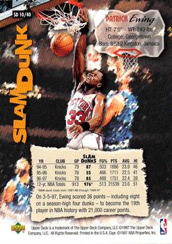 1997 Upper Deck Nestle Slam Dunk #SD10 Patrick Ewing Back