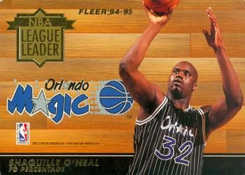 1994-95 Fleer European - NBA League Leaders #NNO David Robinson / Shaquille O'Neal Back