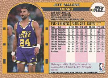 1992-93 Fleer Tony's Pizza #NNO Jeff Malone Back