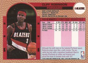 1992-93 Fleer Tony's Pizza #NNO Cliff Robinson Back