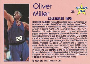 1993-94 Star #36 Oliver Miller Back