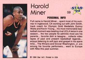 1993-94 Star #59 Harold Miner Back