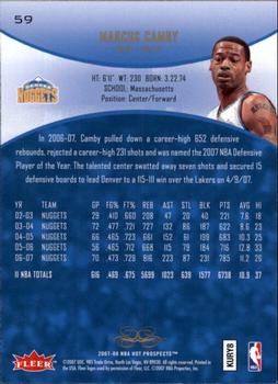 2007-08 Fleer Hot Prospects #59 Marcus Camby Back