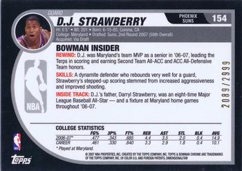 2007-08 Bowman - Chrome #154 D.J. Strawberry Back