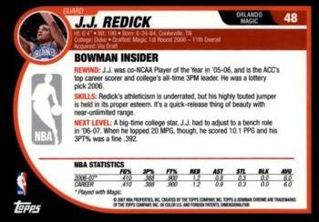 2007-08 Bowman - Chrome #48 J.J. Redick Back